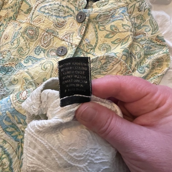 Analogy Petite Women's Jacket Paisley Print | Color: Blue/Yellow | Size: XS/S - Picture 4 of 6